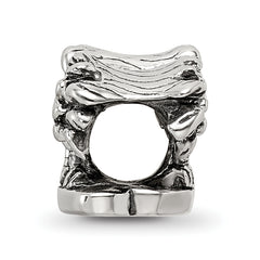 Sterling Silver 925 Palm Tree Bead with Solid Cast Design