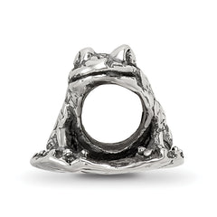 Sterling Silver 925 Frog on Lily Pad Bead Handcrafted Themed Jewelry