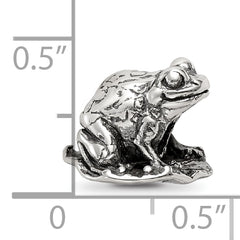 Sterling Silver 925 Frog on Lily Pad Bead Handcrafted Themed Jewelry