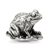 Sterling Silver Reflections Frog on Lily Pad Bead