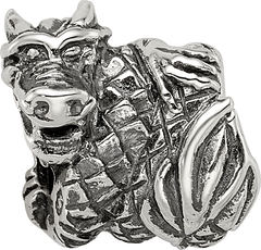 Sterling Silver 925 Dragon Bead with Solid Casted Design