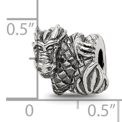 Sterling Silver 925 Dragon Bead with Solid Casted Design