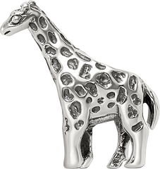 Sterling Silver 925 Giraffe Bead with Solid Casted Design