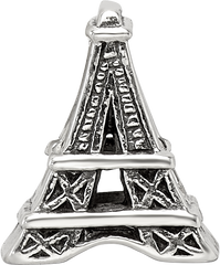 Sterling Silver 925 Eiffel Tower Bead Solid Casted Elegant Themed Charm
