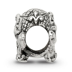 Sterling Silver 925 Elephant Bead with Solid Casted Design