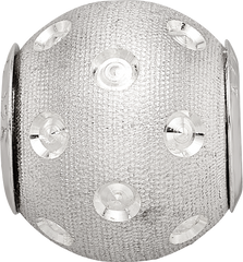 Sterling Silver 925 Diamond-Cut Hollow Bead Elegant Reflective Finish