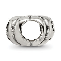 Sterling Silver 925 Jack o' Lantern Bead with Antiqued Finish Solid Cast Design