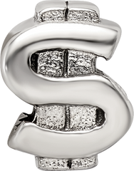 Sophia Jewelers 925 Sterling Silver Dollar Sign Bead with Antiqued Finish