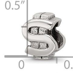 Sophia Jewelers 925 Sterling Silver Dollar Sign Bead with Antiqued Finish