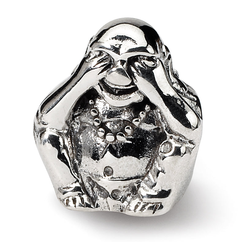 Sterling Silver Reflections See No Evil Buddha Bead
