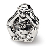 Sterling Silver Reflections See No Evil Buddha Bead