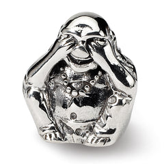 Sterling Silver Reflections See No Evil Buddha Bead