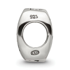 Sterling Silver 925 Chinese Good Luck Bead with Antiqued Finish