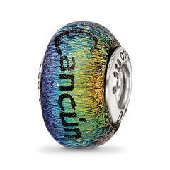 Sterling Silver Reflections Cancun Orange Dichroic Glass Bead