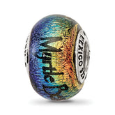 Sterling Silver Reflections Myrtle Beach Orange Dichroic Glass Bead