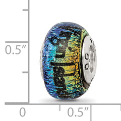 Sterling Silver 925 Orange Dichroic Glass Bead with Elegant Island Vibes