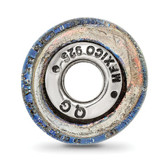 Sterling Silver 925 Caribbean Orange Dichroic Glass Bead Elegant Jewelry Bead