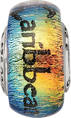 Sterling Silver 925 Caribbean Orange Dichroic Glass Bead Elegant Jewelry Bead