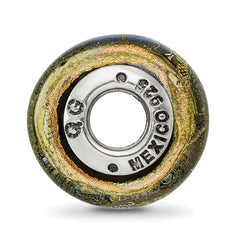 Sterling Silver Bahama Orange Dichroic Glass Bead 925 Elegant Artisan Design