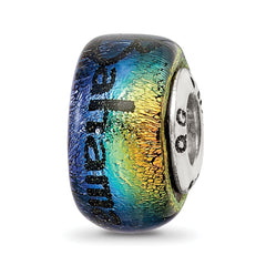 Sterling Silver Reflections Bahama Orange Dichroic Glass Bead