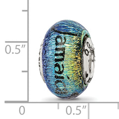 Sterling Silver 925 Dichroic Glass Bead with Vibrant Jamaica Orange Design