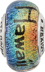 Sterling Silver 925 Hawaiian Orange Dichroic Glass Bead Elegant Artisan Design