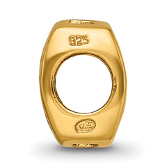 Sterling Silver 925 Gold-Plated Chinese Good Luck Bead with Polished Finish Elegant Charm