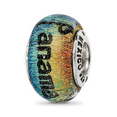 Sterling Silver Reflections Panama City Orange Dichroic Glass Bead