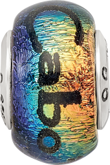 Sterling Silver 925 Dichroic Glass Bead with Elegant White Finish for Versatile Jewelry