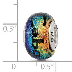 Sterling Silver 925 Dichroic Glass Bead with Elegant White Finish for Versatile Jewelry