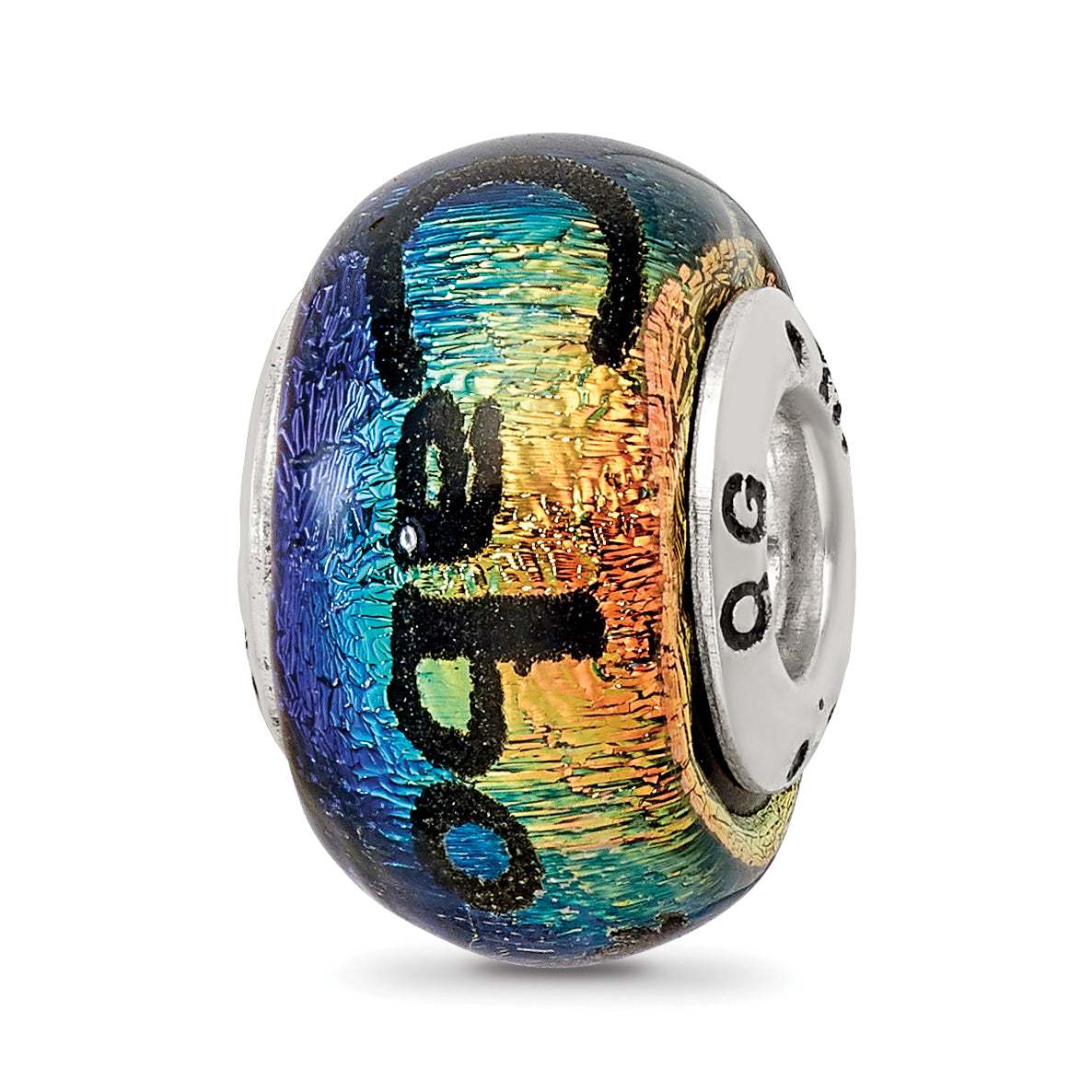 Sterling Silver Reflections Cabo Dichroic Glass Bead