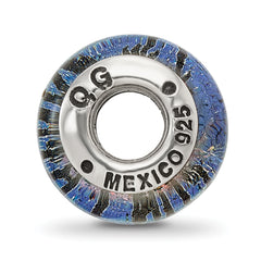 Sterling Silver Santa Cruz Dichroic Glass Bead with Elegant Sparkling Finish