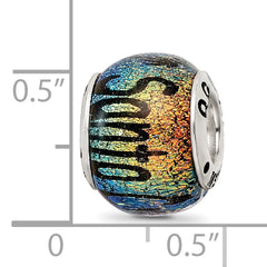 Sterling Silver Santa Cruz Dichroic Glass Bead with Elegant Sparkling Finish