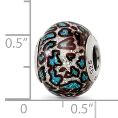 Sophia Jewelers Sterling Silver Teal Overlay Glass Bead Elegant Italian Design