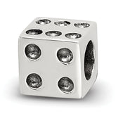Sterling Silver Antique Reflections Dice Bead