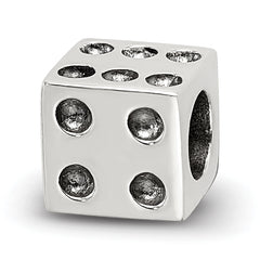 Sterling Silver Antique Reflections Dice Bead