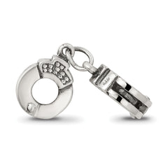 Sterling Silver 925 Handcuffs Bead with Antiqued Finish Solid