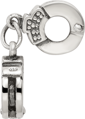 Sterling Silver 925 Handcuffs Bead with Antiqued Finish Solid
