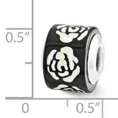 Sterling Silver 925 Mosaic Bead with Black/White Mother of Pearl