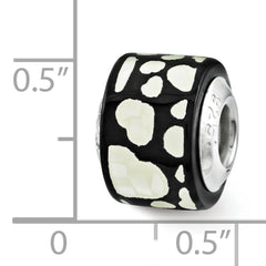 Sterling Silver 925 Mosaic Bead with Mother of Pearl Hearts Elegant and Multi-Color Design