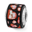 Sterling Silver Reflections Red/Black MOP Hearts Mosaic Bead