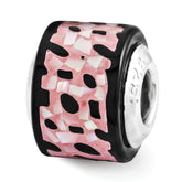 Sterling Silver Reflections Black/Pink Mother of Pearl Mosaic Bead