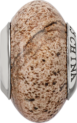 Sophia Jewelers Sterling Silver Jasper Bead with Natural Stone Detailing