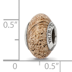 Sophia Jewelers Sterling Silver Jasper Bead with Natural Stone Detailing