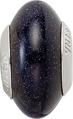 Sterling Silver Blue Sandstone Bead with Earthy Elegance