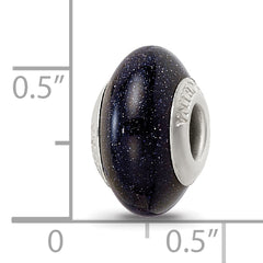 Sterling Silver Blue Sandstone Bead with Earthy Elegance