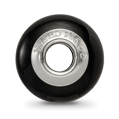 Sterling Silver 925 Glass Bead with Black Finish Classic Elegant Design