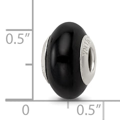 Sterling Silver 925 Glass Bead with Black Finish Classic Elegant Design