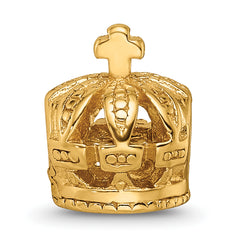 Sophia Jewelers Sterling Silver Gold-Plated Crown Bead Polished Elegant Charm