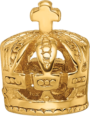 Sophia Jewelers Sterling Silver Gold-Plated Crown Bead Polished Elegant Charm